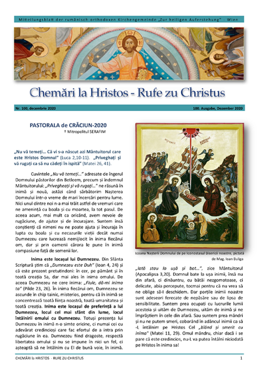 Revista Chemări la Hristos,<br /> nr. 100 / 2020